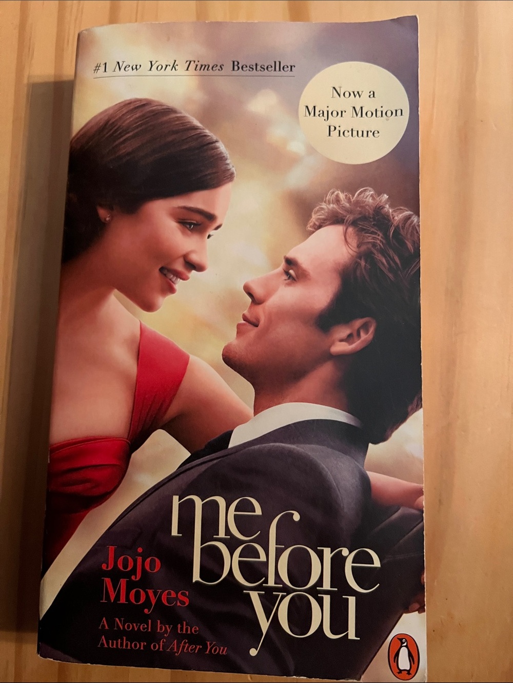 Me before you by Jojo Moyes. A paperback